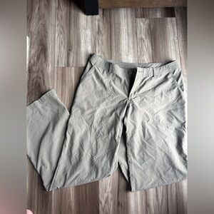 Patagonia Gray-Green Chinos Lightweight Hiking Pants Wide Leg Bottom Size 4